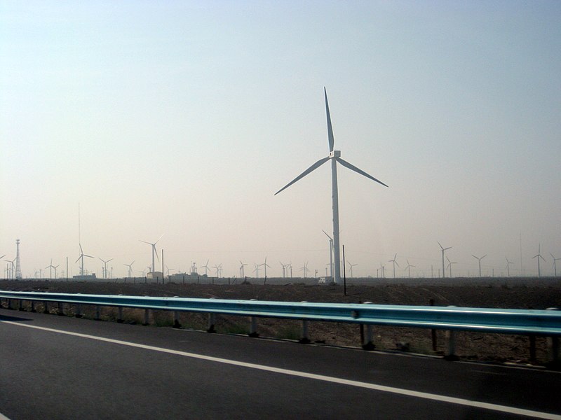 File:Wind power in July 2012 along the G-30 to the east of Urumqi in northwest China.jpg