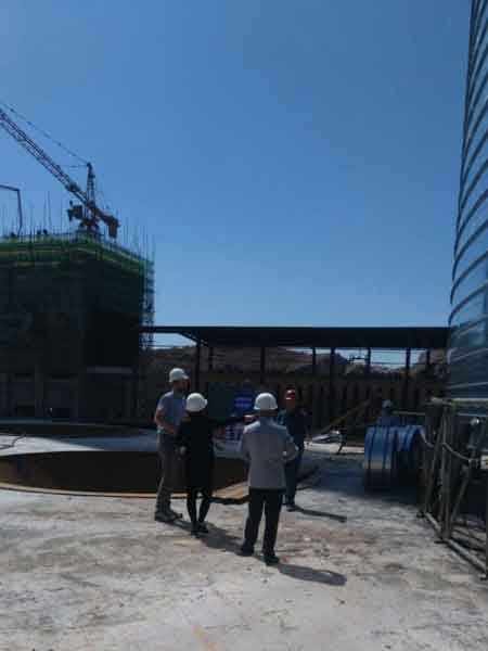 uk client visit steel silo project